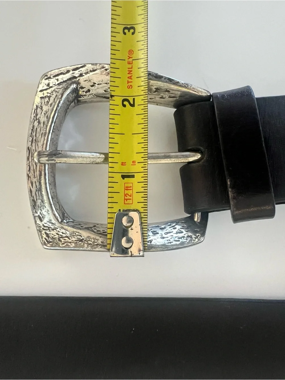 Sculptural leather belt silver western Silpada designs Italian leather size L